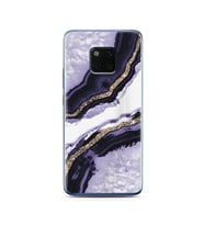 Mor Kumsal Tasarımlı Süper Şeffaf Silikon Telefon Kılıfı Huawei Mate 20 Pro