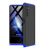 Microsonic Realme 6 Kılıf Double Dip 360 Protective Siyah Mavi