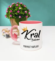 Babaya Hediye Kral Babam Babalar Günü Hediyesi Kupa Bardak Pembe