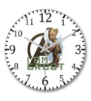 Avangers I Am Groot Duvar Saati Bombeli Gercek Cam