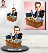 Kişiye Özel Avukat Karikatürlü 3 lü Hediye Seti Bay-2