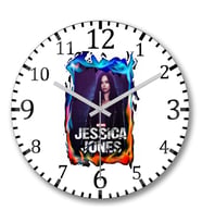 Jessica Jones Duvar Saati Bombeli Gercek Cam
