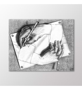 Arty Tablo Drawing Hands Tablo (Karışık)
