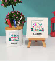 Kimya Mühendisi Kalemlik ve Dekoratif Taş Baskı Seti