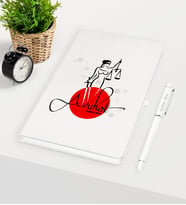 BK Gift Kişiye Özel Avukat Temalı Beyaz Defter Kalem Seti - 11