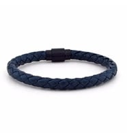 LACİVERT DERİ SİYAH MIKNATISLI BİLEKLİK BT234