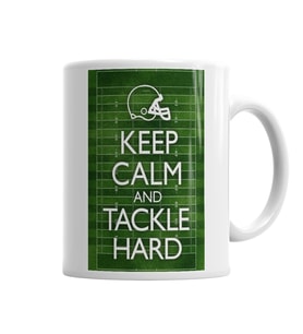 Keep Calm And Tackle Hard Football Kupa Bardak Porselen