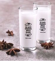 BK Gift Kişiye Özel Renkli Baskılı En Kötü Günümüz Böyle Olsun İkili Rakı Bardağı Seti (Beyaz)