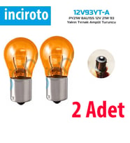 93 Turuncu Ampul Yakın Tırnak Sinyal Ampulü 2 adet 12V 21W 93 Turuncu Ampul PY21W Yakın Tırnak Ampül