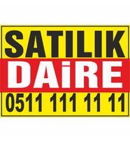 Sahibinden Satılık Daire Branda Afişi (Sarı Kırmızı Renk)