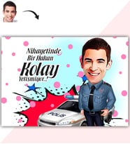 BK Gift Kişiye Özel Bay Polis Karikatür Baskılı Yaş Pasta İçin Yenilebilir Şekerli Kağıt  6(Sadece Kağıt)