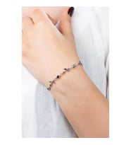 Kadın Gümüş Bileklik Oniks Taşlı Bayan Bilezik BLK-307
