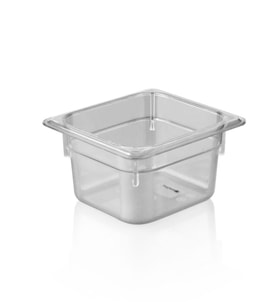 Plastport Kırılmaz Şeffaf Gastronom Küvet 1/6-100 (Siyah-Gri)