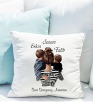 Kişiye Özel Seni Seviyorum Anne Yastığı Anne-oğulları