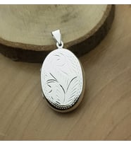 Oval Resim Koyulabilen Gümüş Kolye Ucu