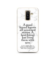 Samsung A6 Plus Beyaz Mermer Söz Tasarımlı Telefon Kılıfı
