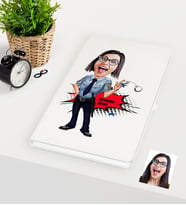 BK Gift Kişiye Özel Bayan Polis Karikatürlü Beyaz Defter