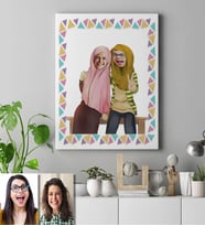 BK Gift Kişiye Özel Türbanlı Karikatür  Kanvas Tablo  50x70cm 38774