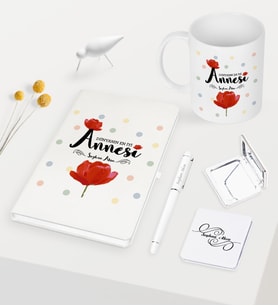 BK Gift Kişiye Özel Dünyanın En İyi Annesi Beyaz Defter Kalem Kupa Ayna Seti - 10 (Model 1)