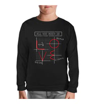 Love Math Siyah Çocuk Sweatshirt