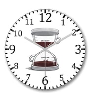 Coffee Time Duvar Saati Bombeli Gercek Cam