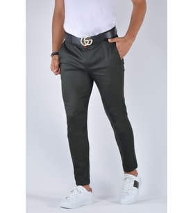 Erkek Slim Fit Keten Pantolon 20K-2200348 Koyu Yeşil