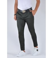 Erkek Slim Fit Keten Pantolon 20K-2200348 Koyu Yeşil