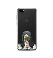 Kapalı Çiçekli Kız Tasarımlı Süper Şeffaf Silikon Telefon Kılıfı Huawei Y5 2018