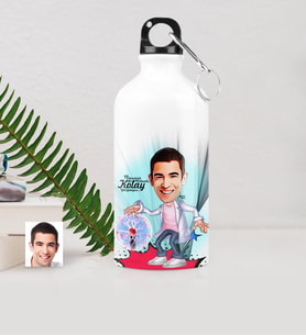BK Gift Kişiye Özel Bay Elektrik Mühendisi Karikatürlü Metal Suluk 500 Ml 1