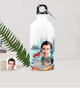BK Gift Kişiye Özel Bay Gamer Karikatürlü Metal Suluk 500 Ml 1