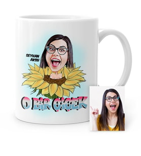 BK Gift Kişiye Özel Kadınlar Günü Temalı Karikatür Beyaz Kupa Bardak  1