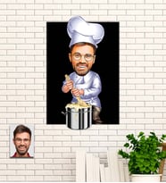 Kişiye Özel Hediye Master Şef  Karikatürlü Uv Baskılı Ahşap Tablo