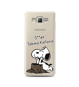 Snoopy Tasarımlı Süper Şeffaf Silikon Telefon Kılıfı Samsung A7 (2015)