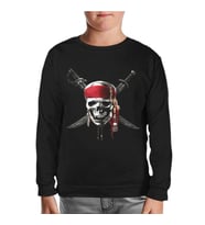 Pirates of Caribbean Kurukafa Siyah Çocuk Sweatshirt