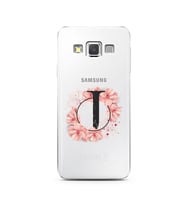 Pembe Çiçekli Harf Tasarım Süper Şeffaf Silikon Telefon Kılıfı Samsung A3 (2015)