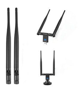 DailyTech Wifi Adaptör Kablosuz Çift Antenli 1200Mbps USB 3.0 5G 2.4 Ghz