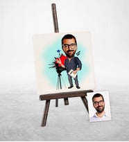BK Gift Kişiye Özel Bay Yönetmen Karikatür Şovaleli Doğal Taş  1
