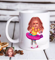BK Gift Kişiye Özel Kız Çocuk Karikatürlü Beyaz Kupa Bardak-1