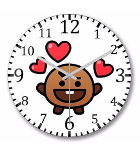 BT21  Shooky Bts  Duvar Saati Bombeli Gercek Cam