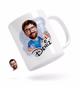 BK Gift Kişiye Özel Erkek Antrenör Karikatürlü Beyaz Kupa Bardak-1