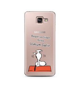 Snoopy Tasarımlı Süper Şeffaf Silikon Telefon Kılıfı Samsung A7 (2016)