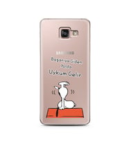 Snoopy Tasarımlı Süper Şeffaf Silikon Telefon Kılıfı Samsung A7 (2016)