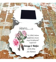 Magnet Hediyelik - Besmele Ayetli Tasarım Düğün, Nişan, Nikah, Kına, Söz Hatırası Magnet