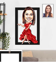 Kişiye Özel Bayan Karikatürlü 3D Ahşap Tablo 30x47 Model-7