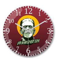 Frankenstein  Duvar Saati Bombeli Gercek Cam