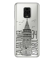 Galata Tasarımlı Süper Şeffaf Silikon Telefon Kılıfı Xiomai Redmi Note 9 Pro - N
