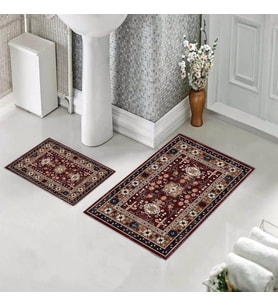 Banyo Halısı Ikili Klozet Takımı Kaymaz Tabanlı (60 xm x 100 cm + 40 cm x 60 cm) 