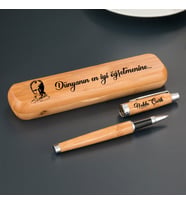 Öğretmene Hediye Bambu Roller Kalem