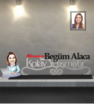 Kişiye Özel İş Kadını Karikatürlü Kolay Yetişmiyor Ahşap Biblo Bayan-7