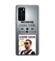 Oğuzhan Koç Mp3 Tasarımlı Süper Şeffaf Silikon Telefon Kılıfı Huawei P40 Pro